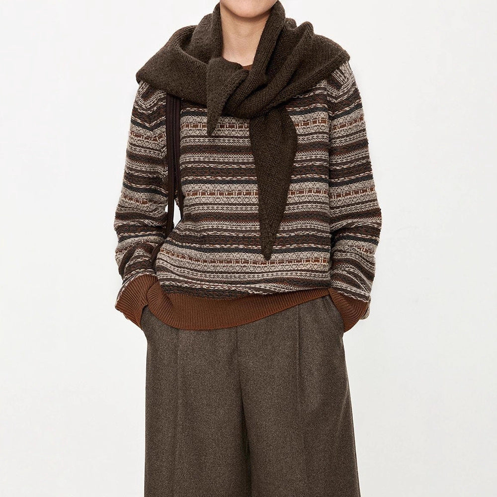 Damen Strickpullover mit Gürtel-Details Norvielle