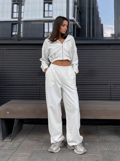 Damen Cropped Hoodie Elastisch Weit Bequem