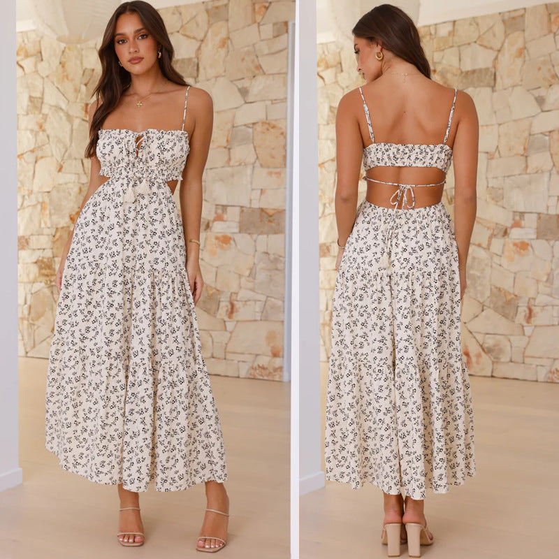 Damen Maxi-Kleid mit Raffung Spitzenakzente Norvielle