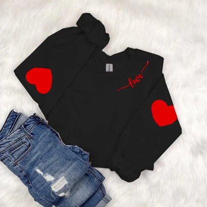 Damen Sweatshirt Herzen-Design Lässiger Schnitt Norvielle