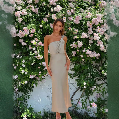 Damen Maxikleid Asymmetrisch Schwingender Saum Norvielle