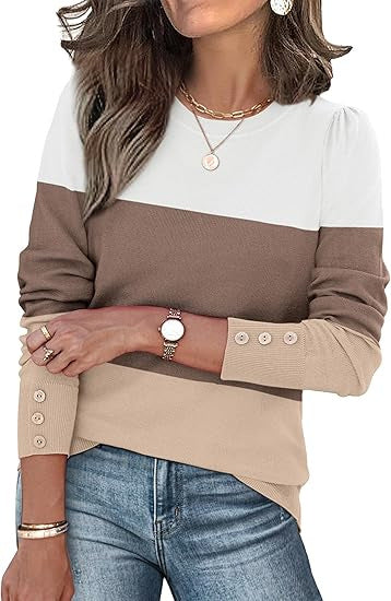 Damen Pullover Lässig Knopfdetails Norvielle