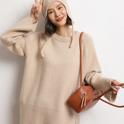 Damen Grobstrickpullover Weit Voluminöse Ärmel Norvielle