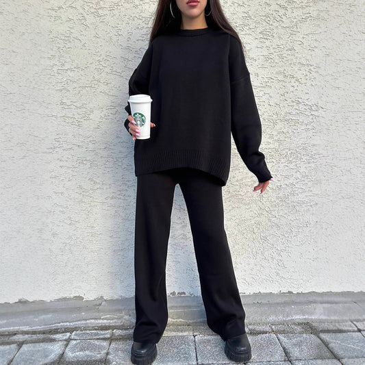 Damen Strickpullover Hochgeschlossener Kragen Breite Ärmel Norvielle - Norvielle