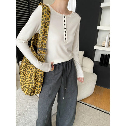 Damen Langarmshirt mit Knopfleiste Bequem Norvielle