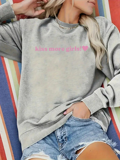 Damen Sweatshirt Lässig Mit Schriftzug Norvielle