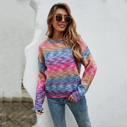 Damen Pullover Farbverlauf Norvielle