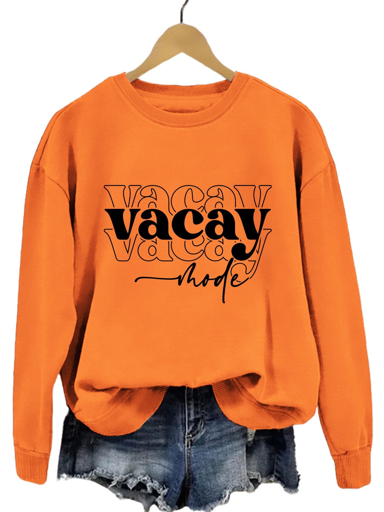 Damen Sweatshirt Lässiger Schriftzug Entspannte Passform Norvielle