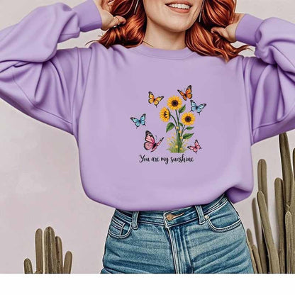 Damen Sweatshirt Florales Design Baumwolle Motivierender Schriftzug