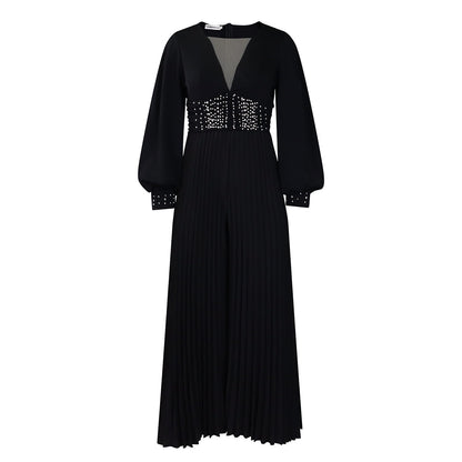 Damen Jumpsuit Plissiert Glitzernd