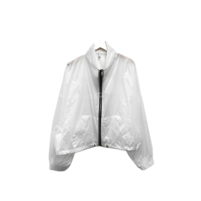 Damen Windjacke Transparent Reißverschluss Norvielle