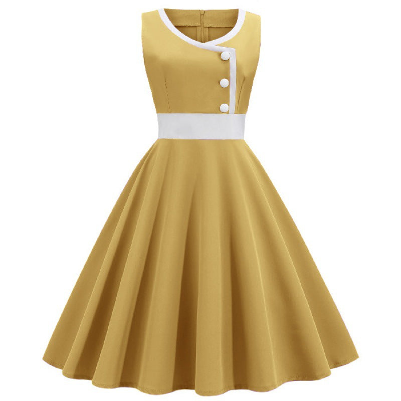 Damen A-Linien Swingkleid mit Knöpfen Norvielle