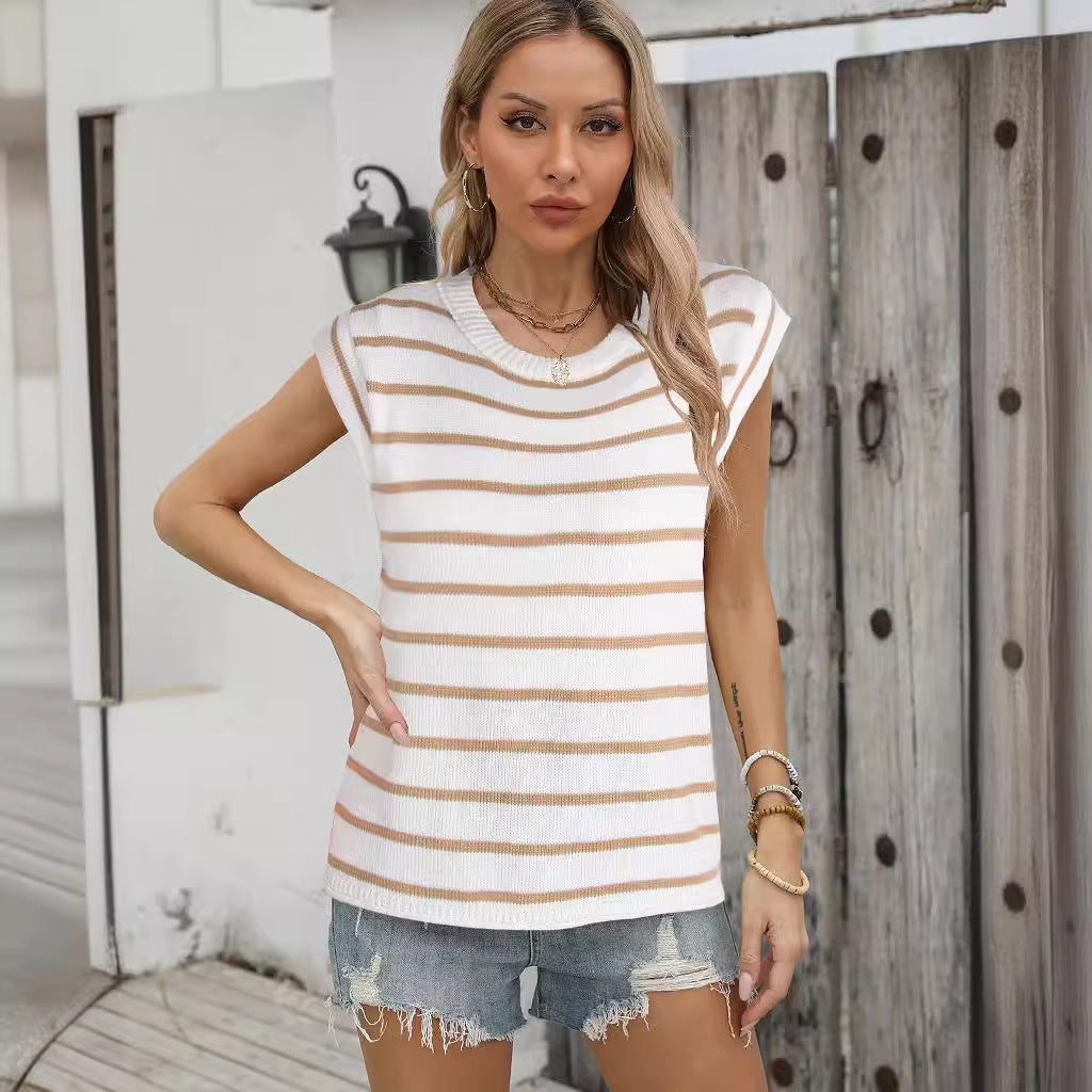 Damen Strickoberteil Streifenmuster Locker Norvielle