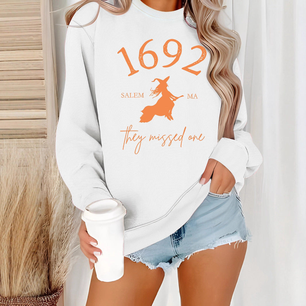 Damen Sweatshirt Witch-Motiv Gemütlicher Schnitt Norvielle