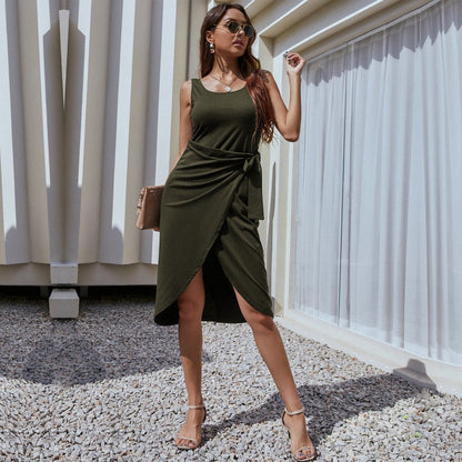 Damen Wickelkleid Eleganter Schnitt Bindegürtel Norvielle