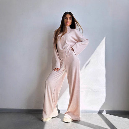 Damen Loungewear-Set Weites Rippdesign Bequem - Norvielle