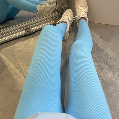 Damen Leggings Rippdesign Hochwerdig Elastisch Norvielle