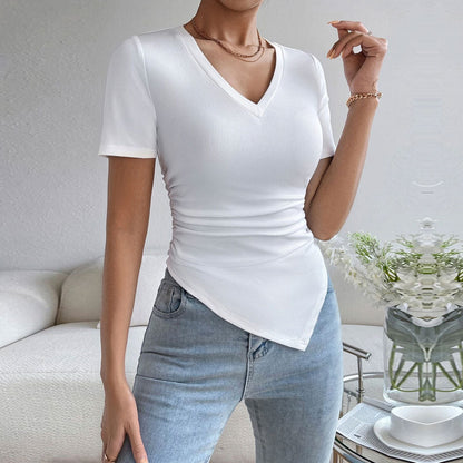 Damen Body V-Ausschnitt Raffung Norvielle