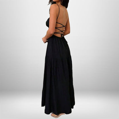 Damen Maxikleid Verstellbare Träger Romantisch Blume