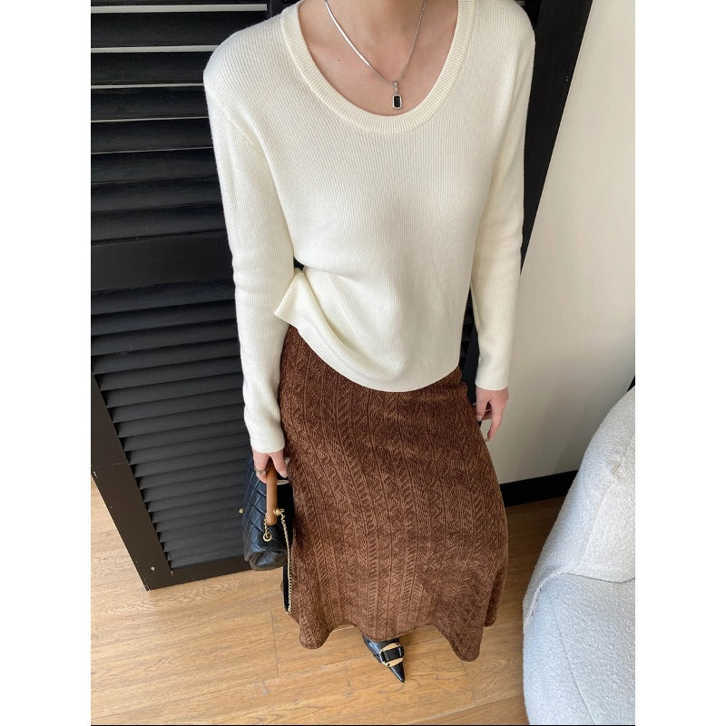 Damen Feinstrickpullover V-Ausschnitt Länge Langärmelig Norvielle - Norvielle