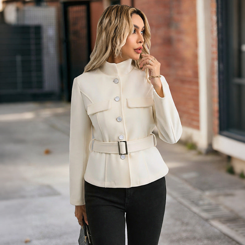 Damen Blazerjacke mit Gürtel und Taschen Norvielle