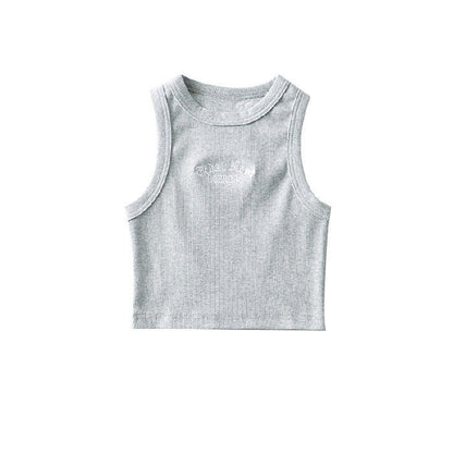 Damen Crop Hochkragen Dezent Schriftzug