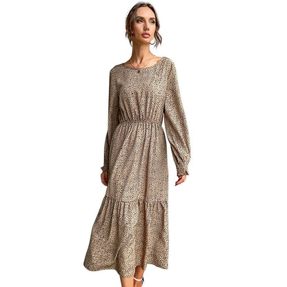 Damen Maxikleid Elastischer Gürtel Rüschen Elegant