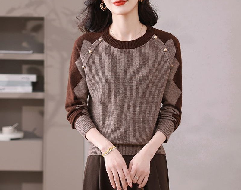 Damen Pullover Lässig Mit Applikationen Norvielle
