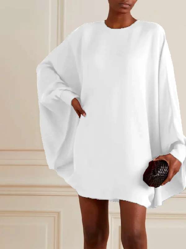 Damen Oversized Kleid Weit Ärmel Schwingender Saum Norvielle