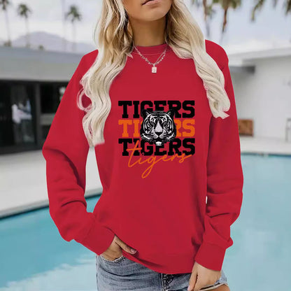 Damen Sweatshirt Tiger-Design Lässig Norvielle
