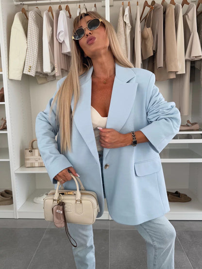 Damen Oversized Blazer mit Taschen und modischem Schnitt