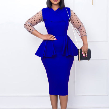 Damen Business-Kleid Puffärmel Norvielle Elegantes