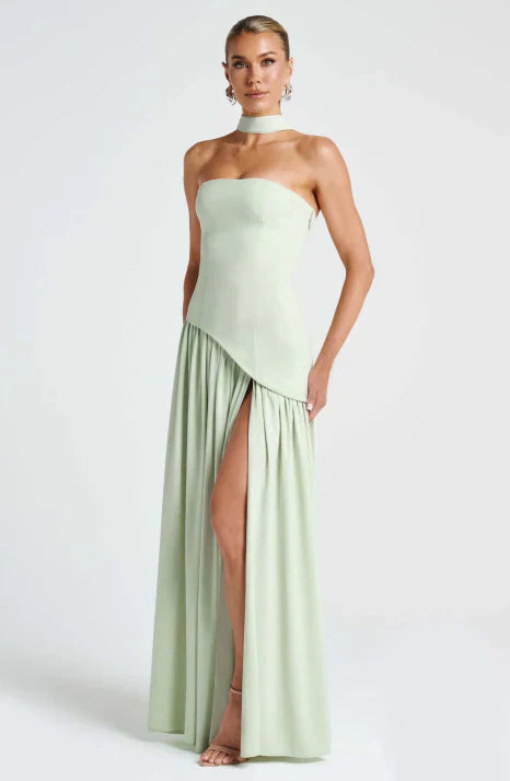 Damen Trägerloses Maxikleid