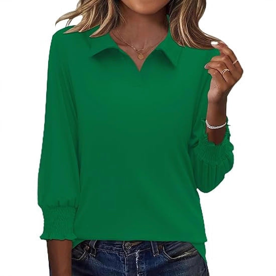 Damen Poloshirt mit Rüschendetails Elegantes Design