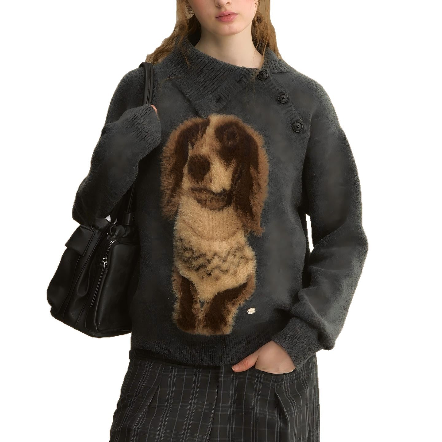 Damen Pullover Tiermotiv Strukturiert Norvielle