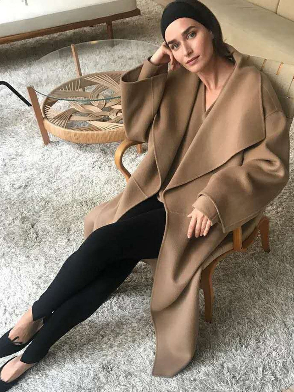 Damen Oversize-Mantel Offener Vorderteil Norvielle