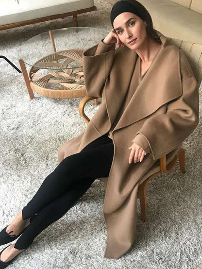 Damen Oversize-Mantel Offener Vorderteil Norvielle