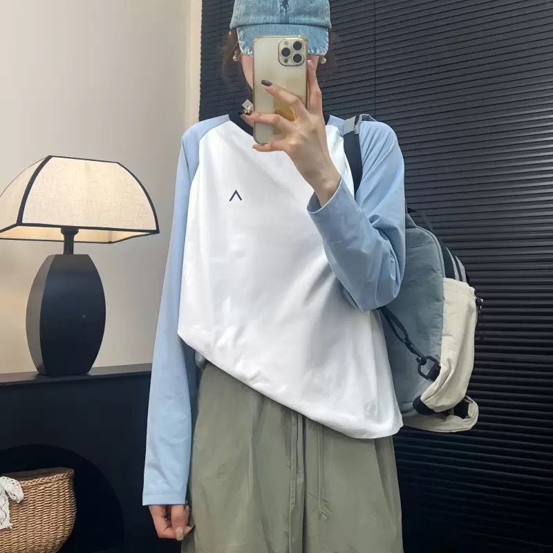 Damen Langarm T-Shirt Baumwolle Weiß