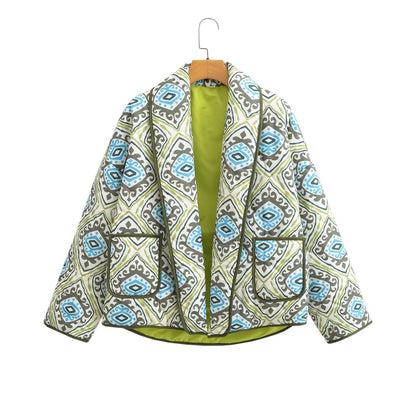Damen Blazerjacke Geometrisches Muster Schwarz - Norvielle