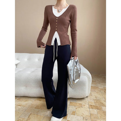 Damen Palazzohose Baumwollmix Bequem Norvielle