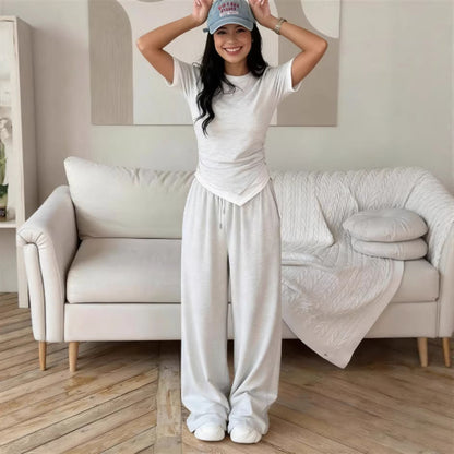 Damen Set Kurzarmshirt und weite Hose Norvielle