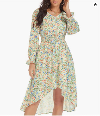 Damen Blumenmusterkleid