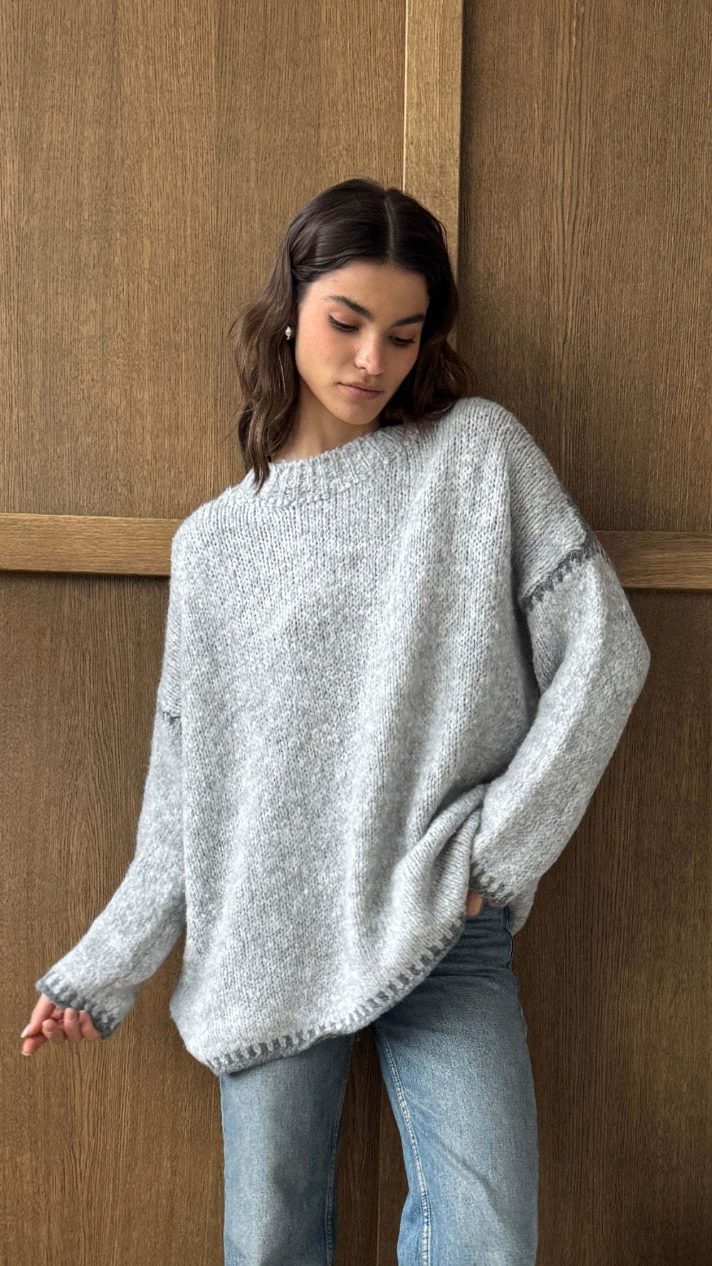 Damen Strickpullover Lässig Farbakzente Norvielle