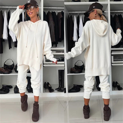 Damen Hoodie Jogginghose Set Baumwolle Hochkomfort Bequem