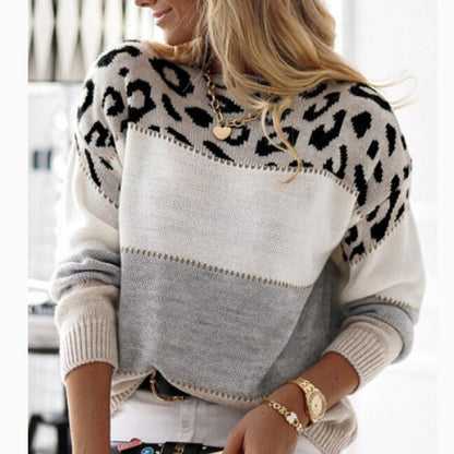Damen Pullover Grafisches Tiermuster Strukturiert Norvielle