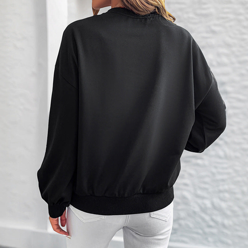 Damen Sweatshirt mit goldenen Herzchen-Print