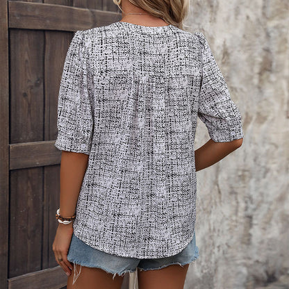 Damen Bluse Grafisches Muster Locker Norvielle