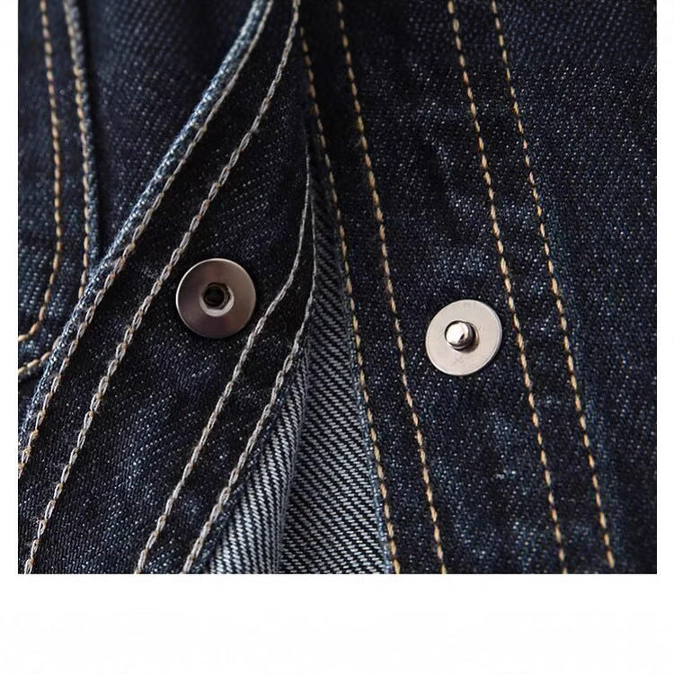 Damen Jeansjacke Klassischer Kragen 2 Brusttaschen