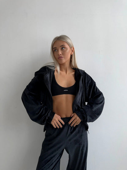 Damen Fleece-Jogginganzug Hocher Kragen Norvielle