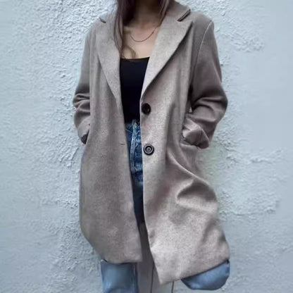 Damen Wollmantel Elegantes Design Reverskragen